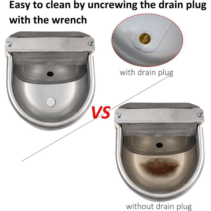 Automatic Dog Water Bowl Dispenser Large Size Pet Waterer Feeder Stainless-Steel Water Trough for Poultry and Small Livestock